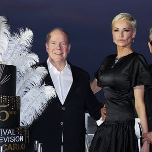 Le prince Albert II de Monaco, Adriana Karembeu et son compagnon Marc Lavoine lors de la soirée du 65e anniversaire du Festival de télévision de Monte-Carlo au Monte-Carlo Bay, le 15 juin 2026.

© Denis Guignebourg / Bestimage