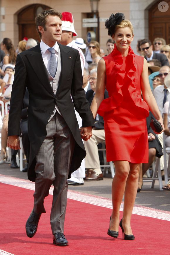 Emmanuel Philibert de Savoie et Clotilde Courau arrivent pour le mariage du Prince Albert II de Monaco et Charlene Wittstock à Monaco, Monaco le 2 juillet 2011. Photo par Marco Piovanotto/ABACAPRESS.COM