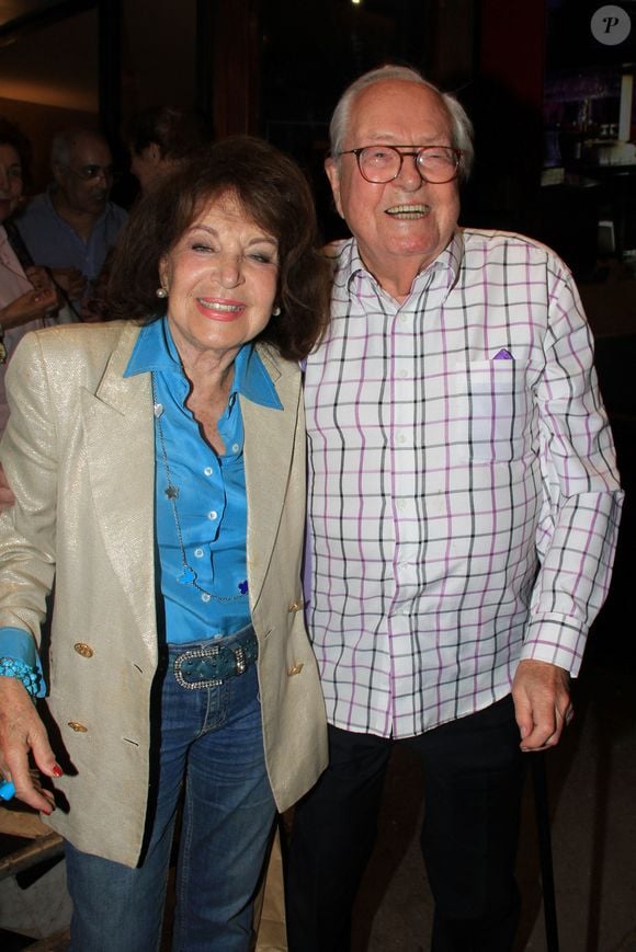 Jean-Marie Le Pen et sa femme Jany lors de la soirée d'anniversaire de Pierre-Jean Chalençon au Oh! César-Paris le 29 juin 2022.