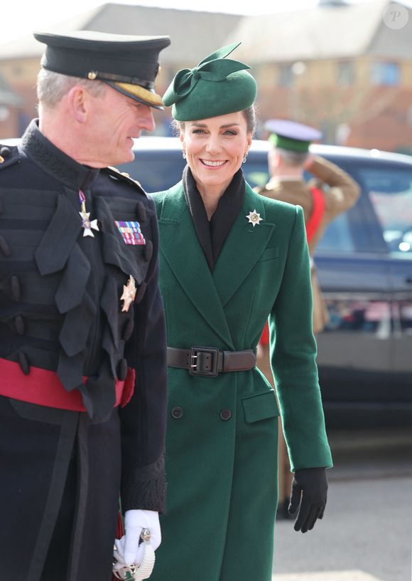 Kate Middleton assiste au défilé de la Saint-Patrick des Irish Guards à la caserne de Mons, Aldershot.
PA Photo/ Bestimage