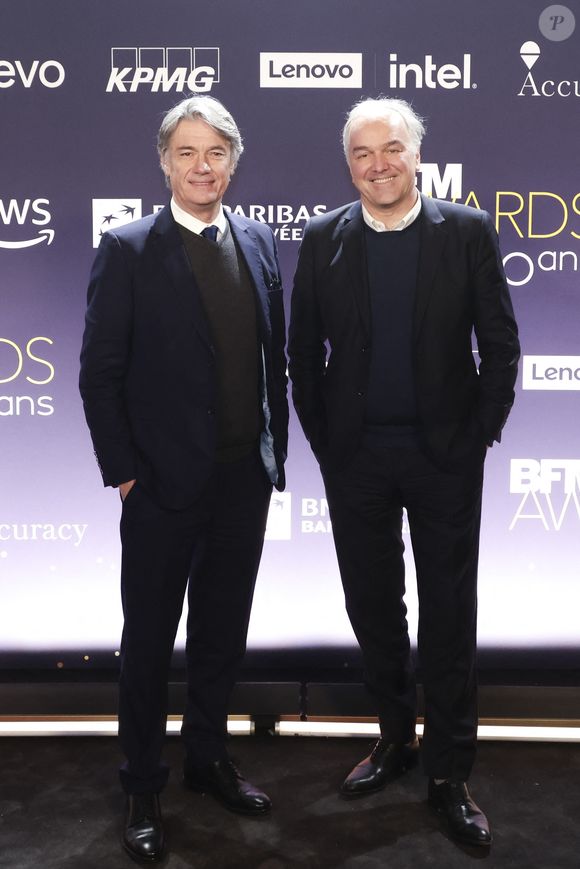 Alain Marshall, Olivier Truchot, au photocall de la cérémonie des BFM awards au Grand Palais à Paris le 13 janvier 2025.

© Jack Tribeca / Bestimage