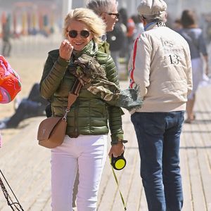 Sophie Davant célèbre le 100e anniversaire de l'inauguration des Planches de Deauville, Calvados, France, le samedi 6 juillet 2024. Photo par Franck Castel/ABACAPRESS.COM
