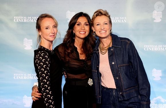 Audrey Lamy, Nathalie Benoin, co-fondatrice du festival, Alexandra Lamy - Photocall du film "Bambi, l'histoire d'une vie dans les bois" lors du 6ème festival Cinéroman à Nice, le 1er octobre 2024. 
© Bebert / Jacovides / Bestimage