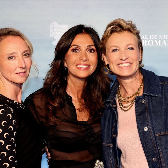 Audrey Lamy, Nathalie Benoin, co-fondatrice du festival, Alexandra Lamy - Photocall du film "Bambi, l'histoire d'une vie dans les bois" lors du 6ème festival Cinéroman à Nice, le 1er octobre 2024. 
© Bebert / Jacovides / Bestimage