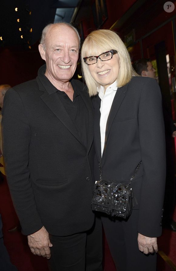 Mireille Darc et son mari Pascal Desprez - 100ème du spectacle "Mugler Follies" au Théâtre le Comédia à Paris le 26 mai 2014. © Bestimage