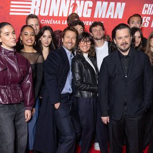 Edgar Wright, Glen Powell et des étudiants de la Star Academy assistent à la première du film 'Running Man' à UGC Cine Cite Bercy à Paris, France. Photo by Nasser Berzane/ABACAPRESS.COM