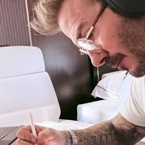 David Beckham faisant la promotion d'une marque de bonbons naturels et énergisants Bee up dont il est partenaire.
©Photo Press Service / BESTIMAGE