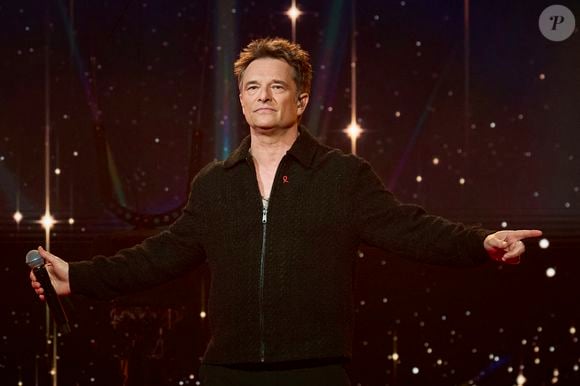 Exclusif - David Hallyday lors de l’enregistrement de l’émission “Les stars s’unissent pour le Sidaction” au théâtre Marigny à Paris, France, le 11 mars 2025. L’émission sera diffusée en prime le 22 mars sur France 2. © Guirec-Moreau/ Bestimage