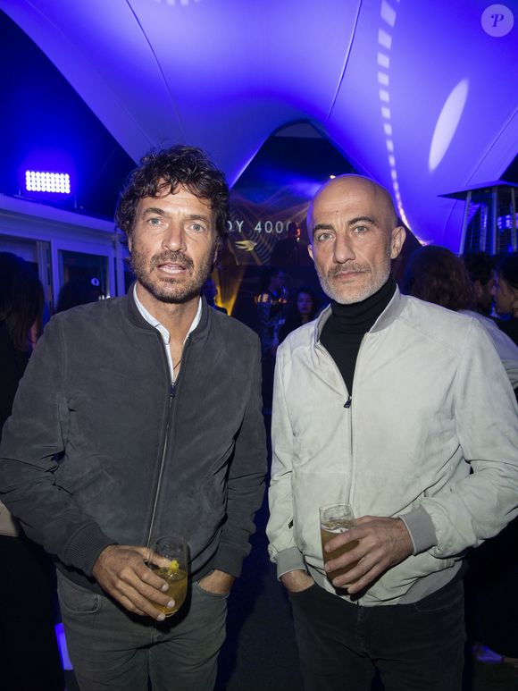 Exclusif - Le groupe Cassius Philippe Cerboneschi (" Zdar ") et Hubert Blanc-Francard (" Boom Bass ") - Soirée du groupe Martell Blue Swift sur la suite Sandra and Co lors du 72ème Festival International du Film de Cannes le 20 mai 2019. © Pierre Perusseau/Bestimage