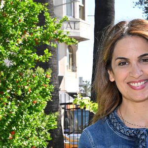 Sonia Mabrouk durant la 27ème  édition du Festival du Livre de Nice, installé sur le jardin Albert 1er, du 3 au 5 juin 2023. © Bruno Bebert / Bestimage