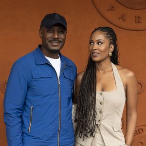 Harry Roselmack et sa nouvelle compagne Jennifer Galap au village lors des Internationaux de France de Tennis de Roland Garros 2025, à Paris, France, le 7 juin 2025. © Cyril Moreau/Bestimage
