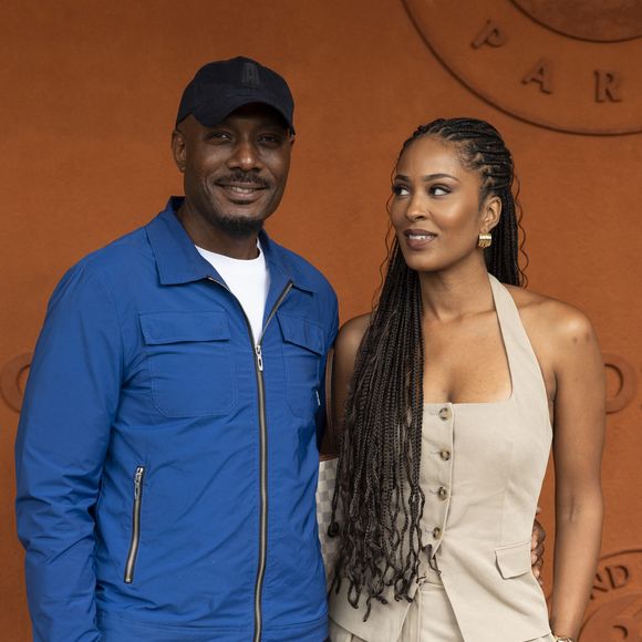 Harry Roselmack et sa nouvelle compagne Jennifer Galap au village lors des Internationaux de France de Tennis de Roland Garros 2025, à Paris, France, le 7 juin 2025. © Cyril Moreau/Bestimage