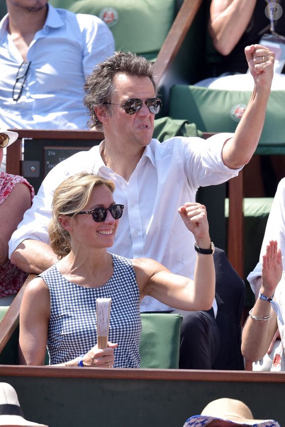 Anne-Sophie Lapix et Arthur Sadoun lors de l'édition 2015 du tournoi de tennis de Roland Garros a Paris, France, le 5 juin 2015. Photo de Laurent Zabulon/ABACAPRESS.COM