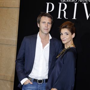Le prince Emmanuel-Philibert de Savoie et la Princesse Clotilde de Savoie (Clotilde Courau) - Photocall du defile de mode Haute-Couture Automne-Hiver 2013/2014 "Armani" a Paris le 2 juillet 2013. OLIVIER BORDE / BESTIMAGE