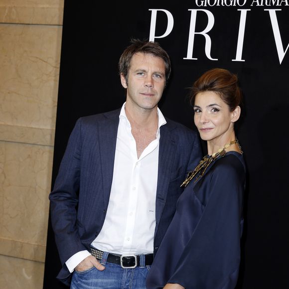 Le prince Emmanuel-Philibert de Savoie et la Princesse Clotilde de Savoie (Clotilde Courau) - Photocall du defile de mode Haute-Couture Automne-Hiver 2013/2014 "Armani" a Paris le 2 juillet 2013. OLIVIER BORDE / BESTIMAGE