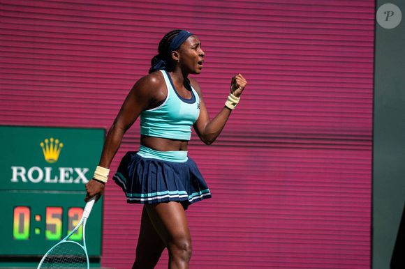 Coco Gauff élimine Maria Sakkari (7-6, 6-2) lors de l'Open d'Indian Wells, le 10 mars 2025. © Tristan Lapierre / PsnewZ / Bestimage