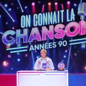 Exclusif - Laurence Boccolini, lors de l'enregistrement de l'émission "On Connait La Chanson Années 90", présentée par L.Boccolini et diffusée le 19 mai 2026 sur W9, à Paris, France, le 8 avril 2026. © Jack Tribeca/Bestimage
