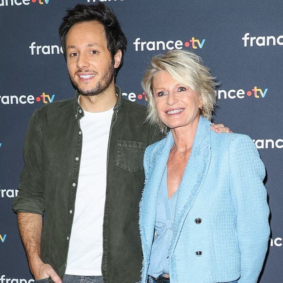 Vianney, Sophie Davant assiste à la conférence de presse du Téléthon 2023 à France Télévision le 15 novembre 2023 à Paris, France. Photo by Nasser Berzane/ABACAPRESS.COM