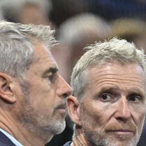 Denis Brogniart et Marc Maury au tournoi de tennis ATP Masters 1000 de Paris (Paris Rolex Master ) à l'Accor Arena - Palais Omnisports de Paris-Bercy - à Paris, France, le 31 octobre 2024. © Chryslene Caillaud/Panoramic/Bestimage