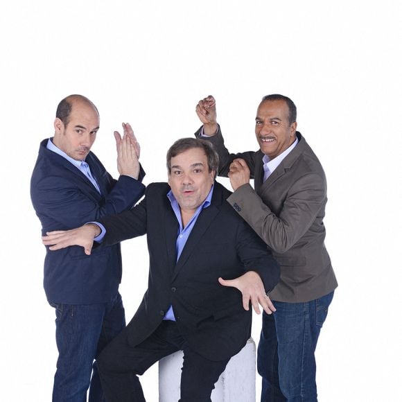 Les Inconnus, Bernard Campan, Pascal Legitimus et Didier Bourdon posent en studio à l'occasion de la sortie du film Les Trois Frères, Le Retour le 28 janvier 2014 a Paris, France. Photo by Pascal Baril/ABACAPRESS.COM