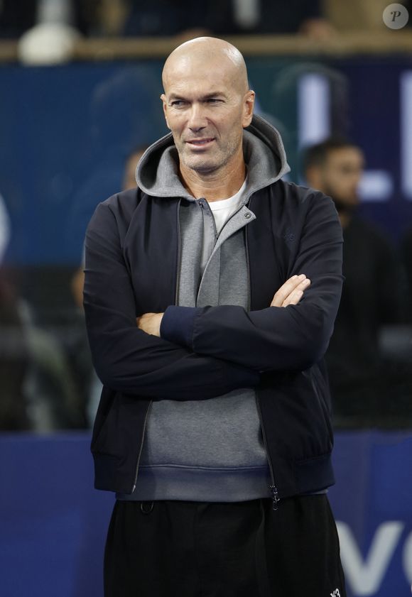 Exclusif - Zinédine Zidane - Célébrités assistent à la finale de l'Alpine Paris Major Premier Padel 2025 sur le court Central Philippe Chatrier à Roland Garros, Paris le 14 septembre 2025. © Marc Ausset-Lacroix/Bestimage