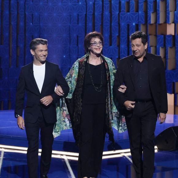 Exclusif - Laurent Gerra, Anny Duperey, Gautier Capuçon lors de l'enregistrement de l'émission "La Boîte à secrets", présentée par F.Bollaert et diffusée le 10 octobre 2025 sur France 3, dans les studios du Lendit à Saint-Denis, Seine Saint-Denis, France, le 22 septembre 2025. © Jack Tribeca/Bestimage