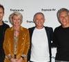 Cyril Féraud, Sophie Davant, Samuel Étienne et Nagui - Conférence de presse du Telethon 2022 à Paris le 21 octobre 2022.
© Coadic Guirec / Bestimage