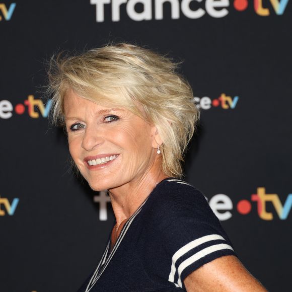 Sophie Davant au photocall pour la conférence de presse de rentrée de France TV à la Grande Halle de la Villette à Paris, France, le 11 juillet 2023. © Coadic Guirec/Bestimage