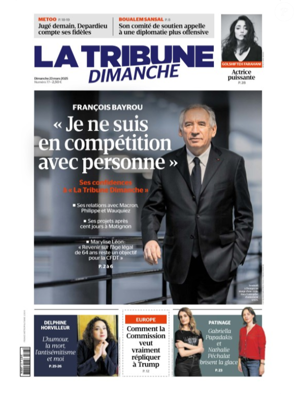 La Une de "La Tribune dimanche"