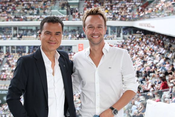 Exclusif - Laurent Luyat et Cyril Féraud - Plateau de France Télévision lors des Internationaux de France de Tennis de Roland Garros 2023 - Jour 15 à Paris le 11 Juin 2023. 

© Bertrand Rindoff / Bestimage