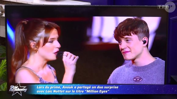 Anouk décrit ce duo comme un moment inoubliable pour elle.

Extrait de la quotidienne de la Star Academy. Photo par TF1