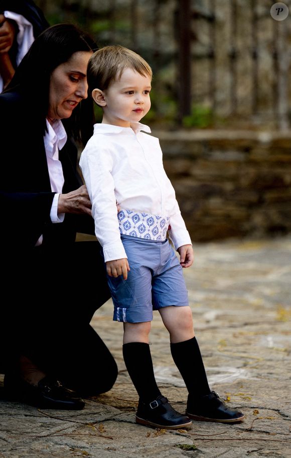 Le prince Charles de Luxembourg assiste au mariage religieux de la princesse Alexandra de Luxembourg et de Nicolas Bagory à l'église Saint Trophyme à Bormes-les-Mimosas, France, le 29 avril 2023. © Robin Utrecht/ABACAPRESS.COM