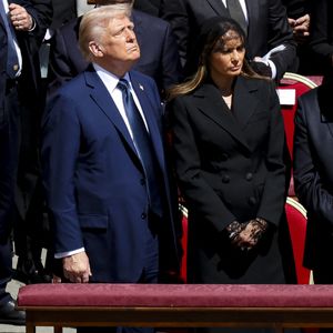 Donald Trump et Melania aux obsèques du pape François, 26 avril 2025 © Zuma Press / Bestimage