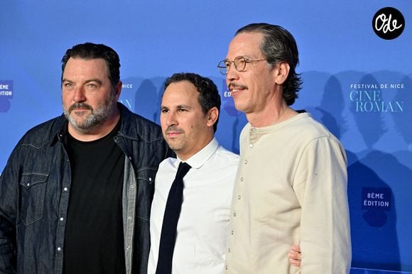 Denis Ménochet, Alexandre Smia, le réalisateur, et Reda Kateb - Projection du film "Jupiter" lors de la 8ème édition du Festival Cinéroman à Nice, le 1er octobre 2026. © Bebert / Jacovides / Bestimage