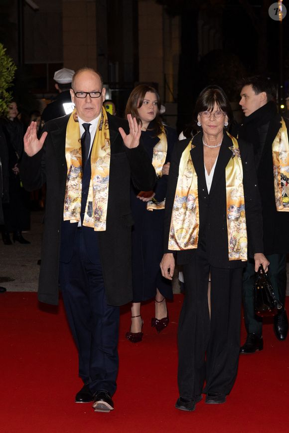Le prince Albert II de Monaco, la princesse Stéphanie de Monaco - Soirée de clôture du 47ème Festival International du Cirque de Monte-Carlo sous le chapiteau de Fontvieille à Monaco, le 21 janvier 2025. © Olivier Huitel / Pool Monaco / Bestimage