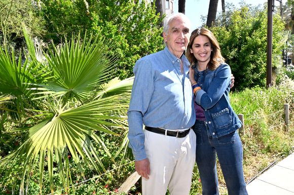 Sonia Mabrouk et son père durant la 27ème édition du Festival du Livre de Nice, installé sur le jardin Albert 1er, du 3 au 5 juin 2023. © Bruno Bebert / Bestimage