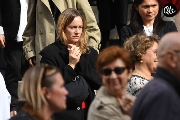 Exclusif - Delphine Depardieu - Obsèques d'Arnaud Denis en l'Eglise Saint Roch à Paris, le 1er octobre 2026.