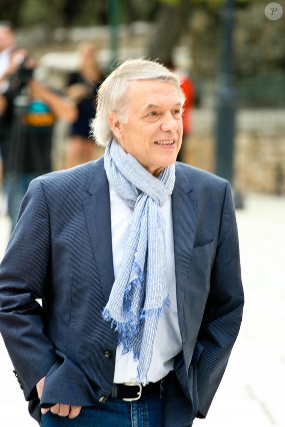 Salvatore Adamo pose à l'Odéon d'Hérode Atticus à Athènes, en Grèce, le 14 septembre 2018, à la veille de leur concert. Photo par Splash News/ABACAPRESS.COM