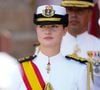 Leonor d’Espagne suit une formation militaire rigoureuse depuis près de deux ans.
La princesse Leonor lors des présentations des dépêches royales de l'école Naval espagnole. Photo par LALO YASKY / BESTIMAGE