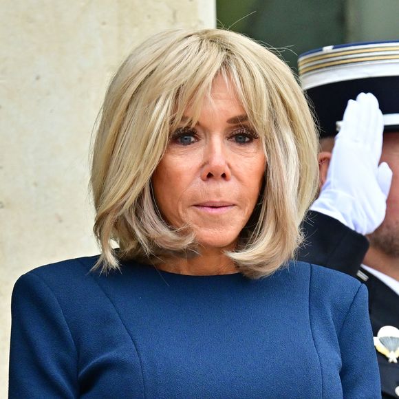 Le président français Emmanuel Macron et Brigitte Macron reçoivent son Altesse Royale le prince héritier du royaume de Jordanie, Hussein ben Abdallah, et sa femme, Son Altesse Royale la princesse Rajwa Al Hussein à l'Elysée, le 8 octobre 2025.
© Christian Liewig / Bestimage