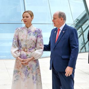 Le Prince Albert II de Monaco, la princesse Charlene de Monaco et la princesse Akiko de Mikasa du Japon, ont célébré les 20 ans de relations diplomatiques entre le Japon et Monaco, sur le parvis du Grimaldi Forum, près du jardin japonais. © Bruno Bebert/Bestimage