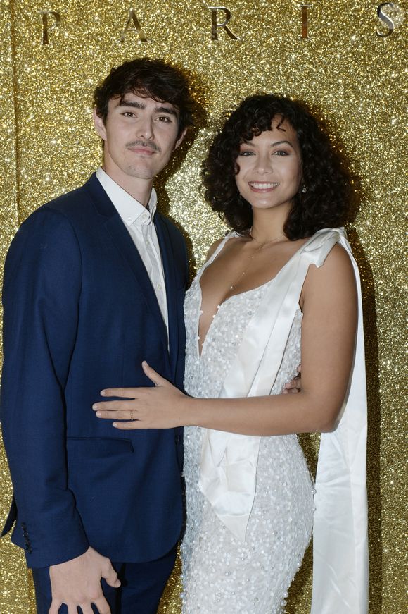 Exclusif - Vaimalama Chaves (Miss France 2019) et son compagnon Nicolas Fleury - L’hôtel The Peninsula Paris présente son univers féérique pour Noël le 30 novembre 2023 . © Rachid Bellak / Bestimage
