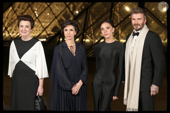 Exclusif - Victoria Beckham, David Beckham, Rachida Dati, ministre de la Culture, Laurence des Cars, directrice du musée du Louvre au dîner organisé à l'issue du vernissage de l'exposition "Louvre Couture, Objets d'Art, Objets de mode" à Paris en marge de la fashion week PAP automne/hiver 2025-2026 à Paris le 4 mars 2025.

© Alain Guizard / Bestimage
