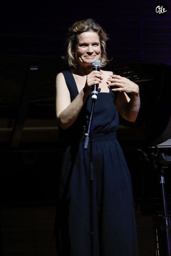 Exclusif - Sarah Biasini (fille de Romy Scdhneider) - Soirée en hommage à Jean-Loup Dabadie à la SACEM à Neuilly-sur-Seine, le 07 avril 2025. © Christophe Clovis / Bestimage