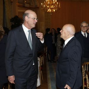 Exclusif - Eric Lombard, Marc Ladreit de Lacharrière - Dîner du Cercle de la Revue des Deux Mondes au Cercle de l'Union Interallié à Paris le 11 marx 2025. © Marc Ausset-Lacroix/Bestimage