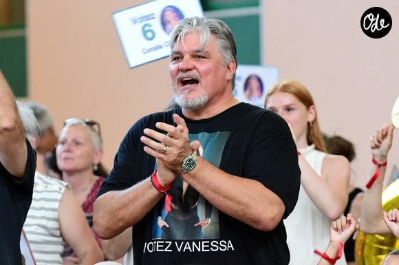 David Douillet soutient sa femme Vanessa pour l'élection de Miss Pays de l’Ain à Saint Rambert en Bugey le 22 juin 2025. © Romain Doucelin / Bestimage