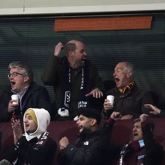 Le Prince de Galles dans les tribunes lors du match retour des huitièmes de finale de l'UEFA Champions League à Villa Park, Birmingham. Mercredi 12 mars 2025. ... Aston Villa - Club Brugge - UEFA Champions League - Huitièmes de finale - Match retour - Villa Park Birmingham Nick Potts/PA Wire.