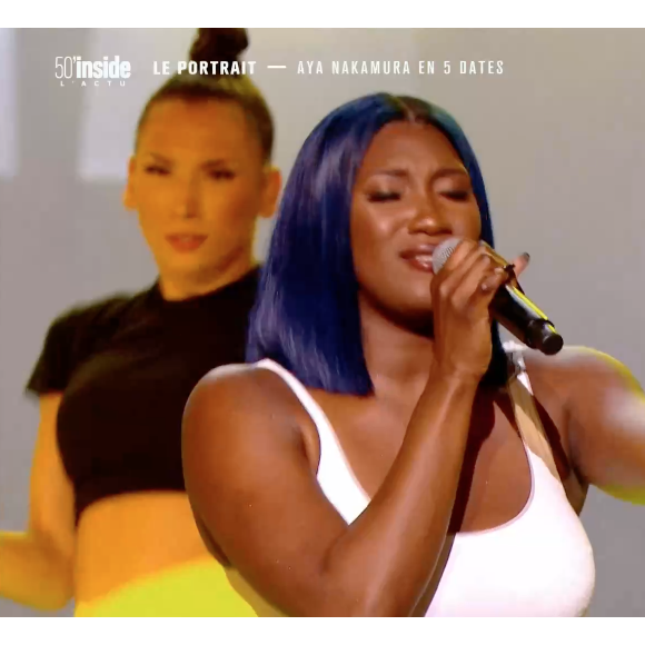 Aya Nakamura et Nikos Aliagas le 16 janvier 2021 sur TF1 dans l'émission "50 Mn Inside".