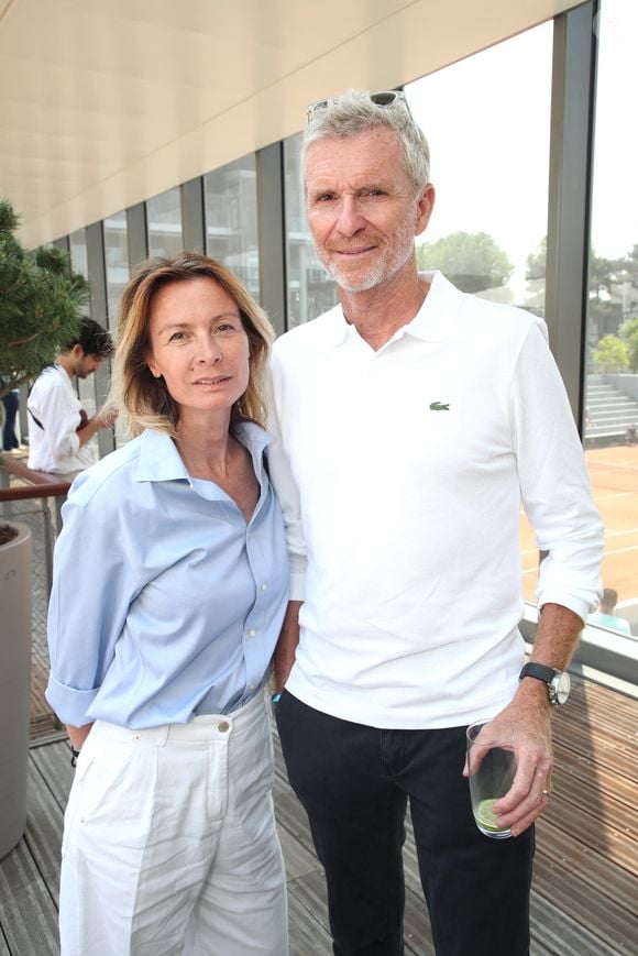 Exclusif - Denis Brogniart et sa femme Hortense lors des Internationaux de France de Tennis de Roland Garros 2023 - Jour 10 - à Paris, France, le 6 juin 2023. © Bertrand Rindoff/Bestimage