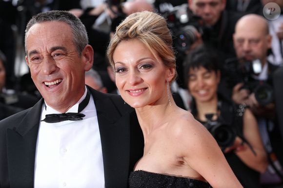 Thierry Ardisson et Audrey Crespo-Mara lors de la montée des marches du film Lawless lors du 65e Festival du film de Cannes, le 19 mai 2012.